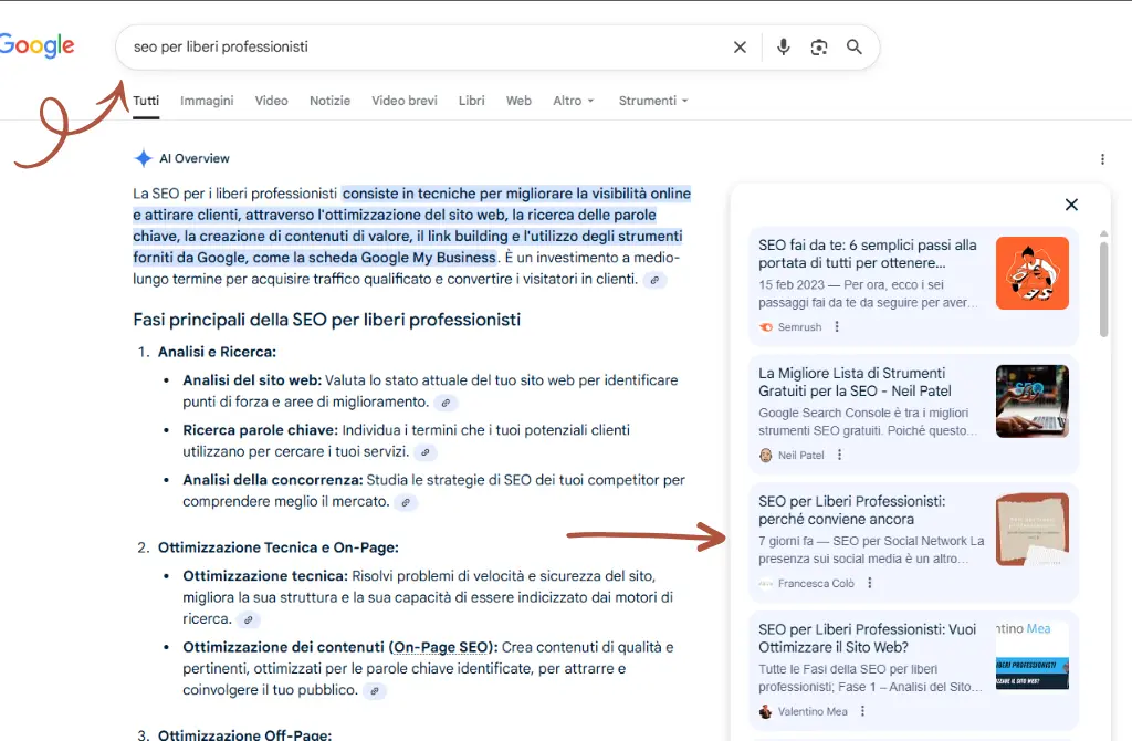 Citazione su AI Overview e contenuti ottimizzati